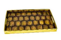 Brown and Gold Resin Turtle Tray with Cut Out Handles