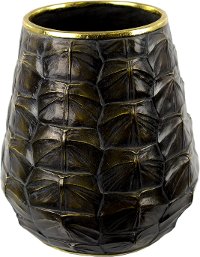 10 Inch Black Resin Turtle Vase