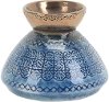 4 Inch Blue and Bronze Ceramic Vase