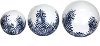 Clearance 4.5 Inch White and Blue Feather Ceramic Orb