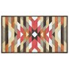 Red and Natural Neutrals Aztec Painted on Wood