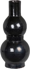 15 Inch Black Ceramic Vase