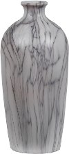 12 Inch Gray and White Marble Vase