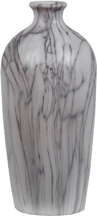 12 Inch Gray and White Marble Vase