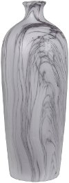 17 Inch Gray and White Marble Vase-1