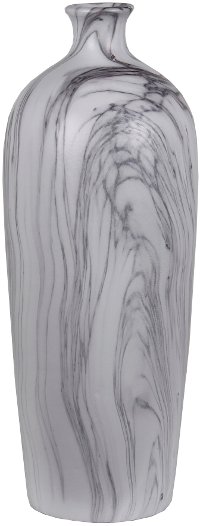 17 Inch Gray and White Marble Vase