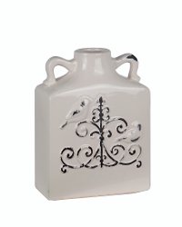 11 Inch Antique White Bird Vase