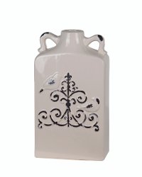 12 Inch Antique White Bird Vase
