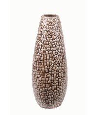 16 Inch Brown Crackle Ceramic Vase