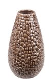Clearance 11 Inch Brown Crackle Ceramic Vase
