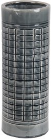 Clearance 17 Inch Gray Grid Ceramic Vase