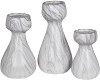 White Marble Candle Holders - Set of 3