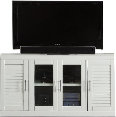 56 Inch White TV Stand - Catalina
