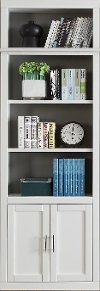 32 Inch Modern White Bookcase with Doors - Catalina