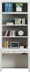 Modern White Writing Desk and Hutch - Catalina