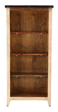 Rustic Multicolor Pine Bookcase - Antique
