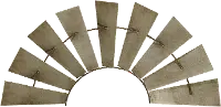 Antique Metal Half-Windmill Wall Decor