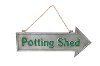 Potting Shed Metal Hanging Arrow Sign