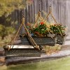 17 Inch Galvanized Metal Basket with Rope and Hanger-2