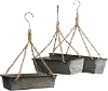 Clearance 18 Inch Galvanized Metal Basket with Rope and Hanger