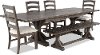Charcoal 6 Piece Dining Set with Bench - Paladin