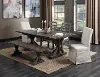 Paladin Charcoal 8 Piece Dining Set with Bench