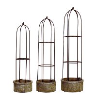 30 Inch Wood and Metal Dome Trellis