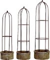 32 Inch Wood and Metal Dome Trellis