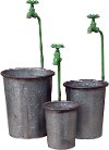 14 Inch Metal Pot with Green Faucet