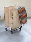 Canvas and Wire Hamper on Wheels
