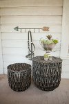 22 Inch Black Wash Woven Basket