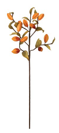 Orange and Green Leaves Faux Stem for Arrangement