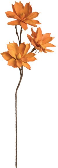 Faux Three Orange Flowers Stem for Arrangement