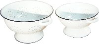 9 Inch White Colander with Black Trim