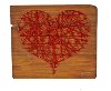 Red Heart String Wood Sign