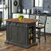 5013-948 Americana Charcoal Gray Kitchen Island with 2 Stools