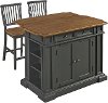Gray Kitchen Island with 2 Stools - Americana -2