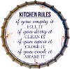 Distressed Gray Metal Bottle Cap Kitchen Rules Sign