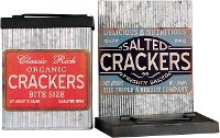 5 Inch Metal Vintage Cracker Lidded Canister