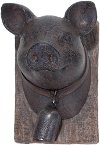 Resin Pig Wall Plaque with Bell