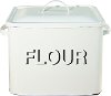 White Enamel Lidded Flour Box