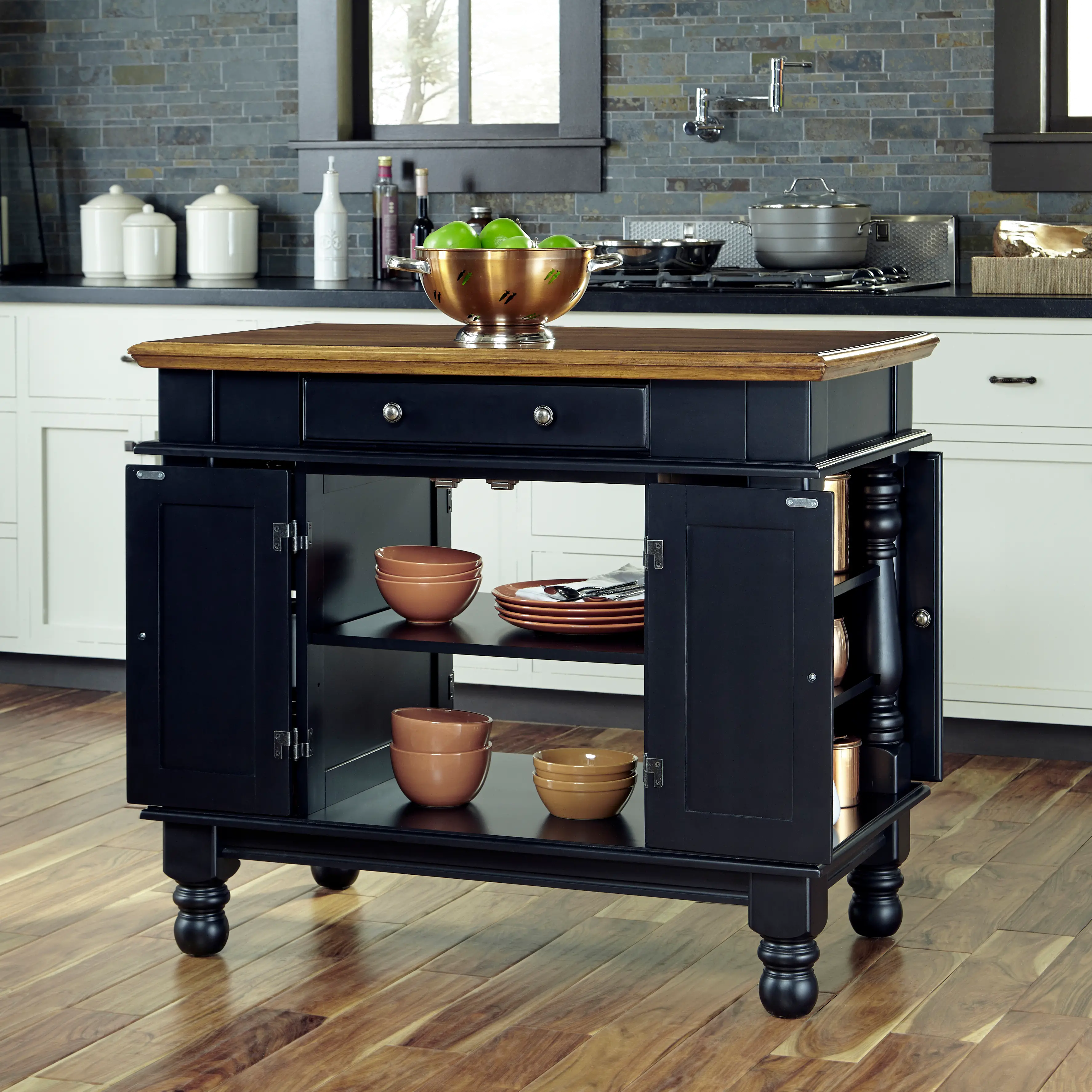 Americana Black Kitchen Island-2