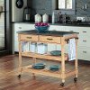 Natural Kitchen Cart with Stainless Steel Top - Savannah