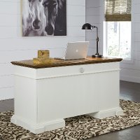 White Pedestal Desk - Americana-2