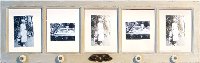 Gray Wooden 5 Picture Frame Collage with 4 Knobs