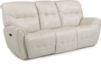 Icelandic White Leather-Match Power Reclining Sofa - Blaise