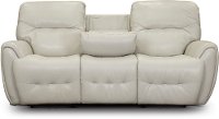Icelandic White Leather-Match Power Reclining Sofa - Blaise-3