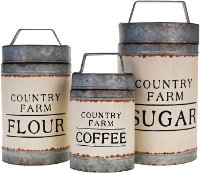 7 Inch Coffee Metal Lidded Canister