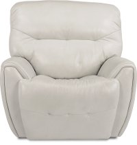 Icelandic White Leather-Match Power Glider Recliner - Blaise