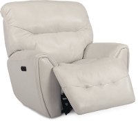 Icelandic White Leather-Match Power Glider Recliner - Blaise-2